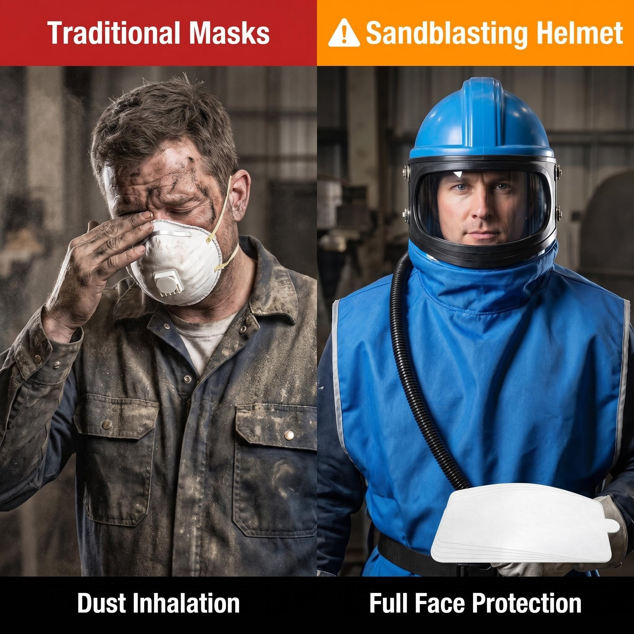 Why a Sandblasting Helmet Is Non-Negotiable for Your Safety (vs. Traditional Dust Masks)