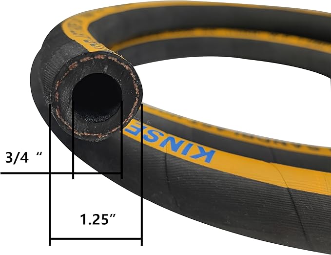 Heavy-Duty Rubber Sandblast Hose – 10 Ft, 1/2" ID, 1"/1 1/2" OD