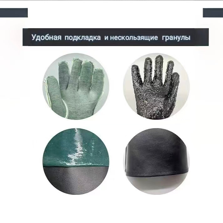 Heavy-Duty Rubber Sandblaster Gloves – 23.6" Protective Cabinet Blast Gloves