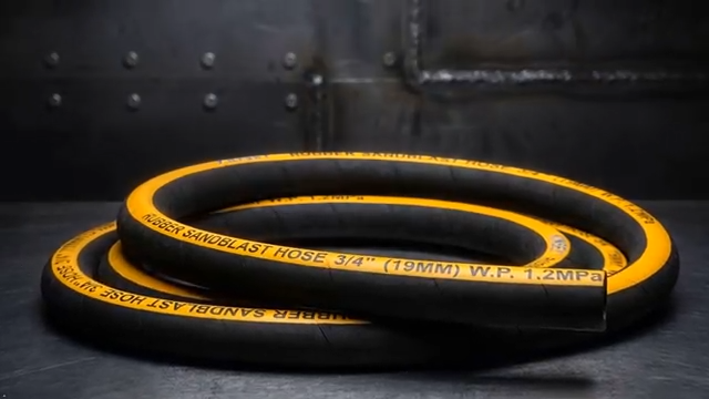 Heavy-Duty Rubber Sandblast Hose – 10 Ft, 1/2" ID, 1"/1 1/2" OD