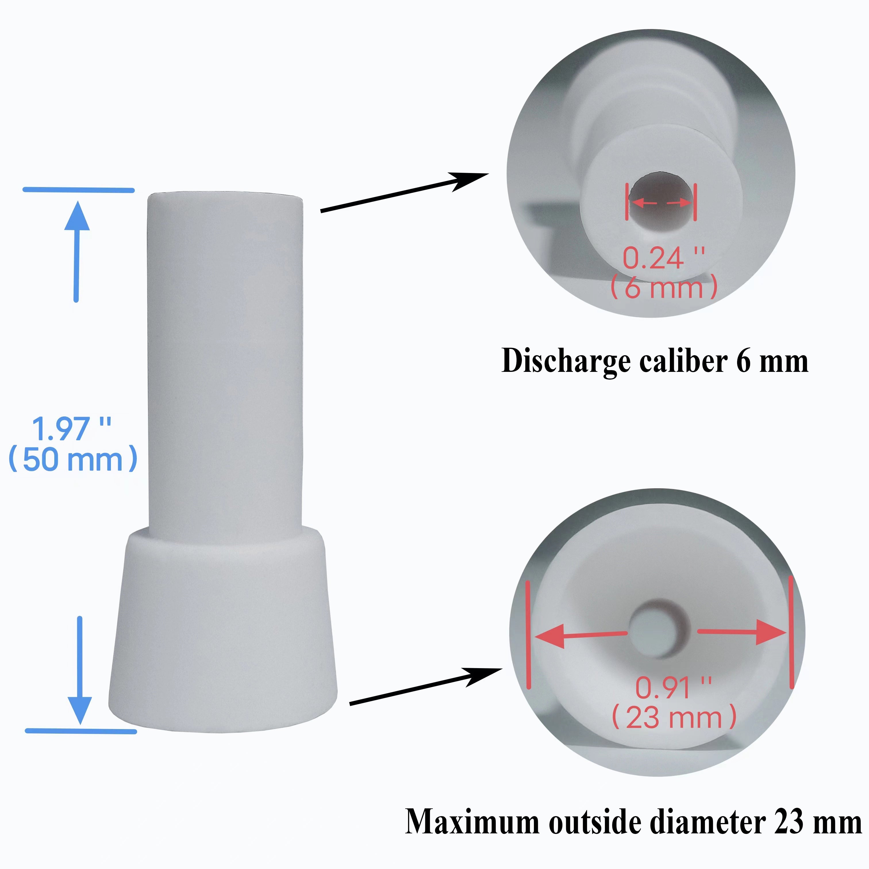 5-Pack Ceramic Sandblasting Nozzles – Flared Mouth Replacement Tips for Sandblaster Guns