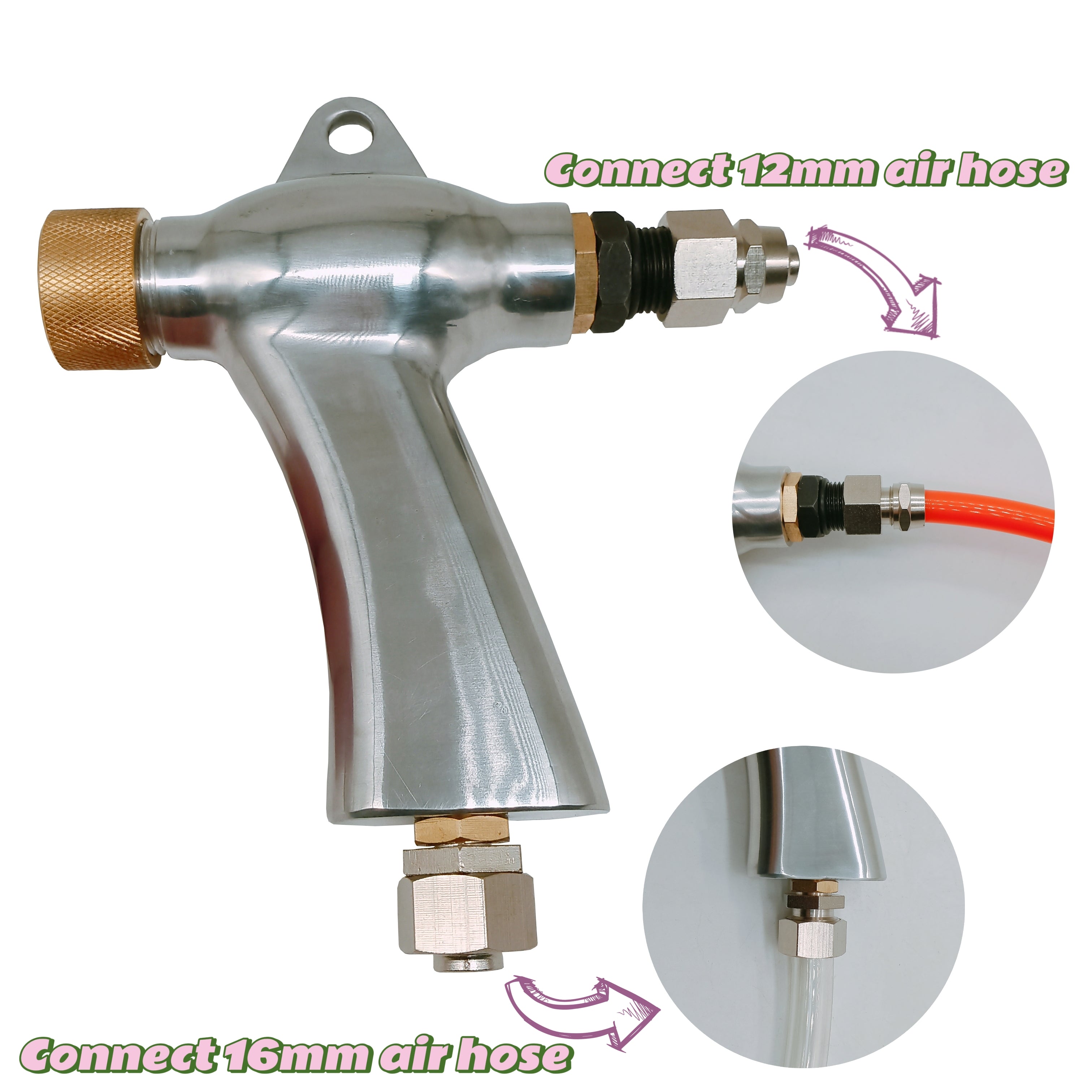 Pneumatic Sandblasting Gun for Sandblasting Rust Removal and Polishing Treatment Antirust Spray Gun for Sand Blaster Machine with 6mm Nozzle (6 pcs)