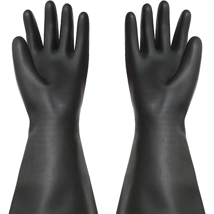 Heavy Duty Sandblasting Gloves 27.5" Rubber Gloves for Sandblaster Protective Safety Work Black Striped Gloves