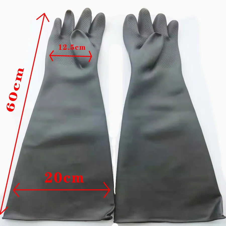 HOLDWIN black Latex Gloves for Industrial Thickened Chemical Antiseptic Waterproof Labor Insurance Gloves