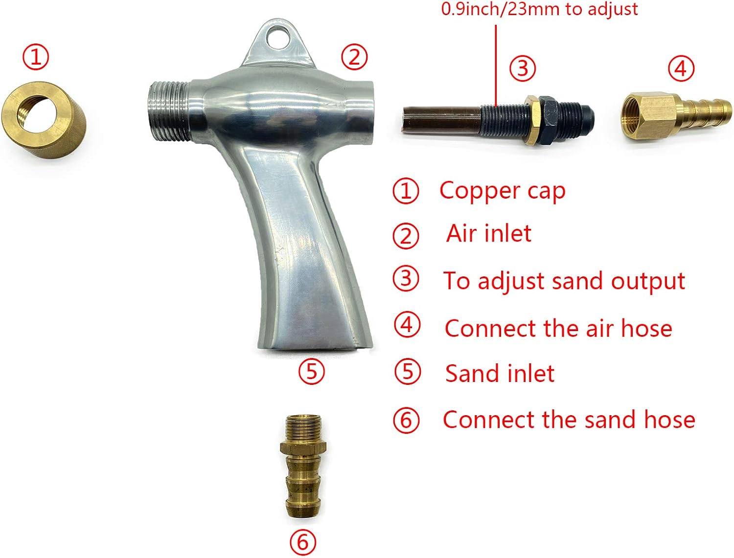 Portable Sandblaster Gun Kit with Boron Carbide Nozzle