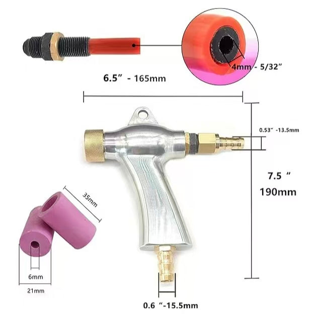 Heavy Duty Pneumatic Sandblaster Gun Kit with 6mm Ceramic Nozzles – 5 PCS