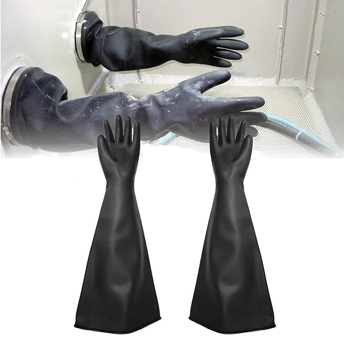 Heavy-Duty Rubber Sandblasting Gloves – 27.5"