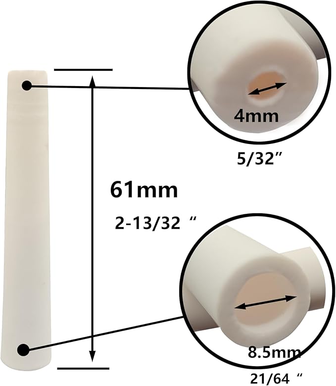 Cone Ceramic Sandblasting Nozzle – 5/32" Bore, 2-13/32" Length (5 pcs)