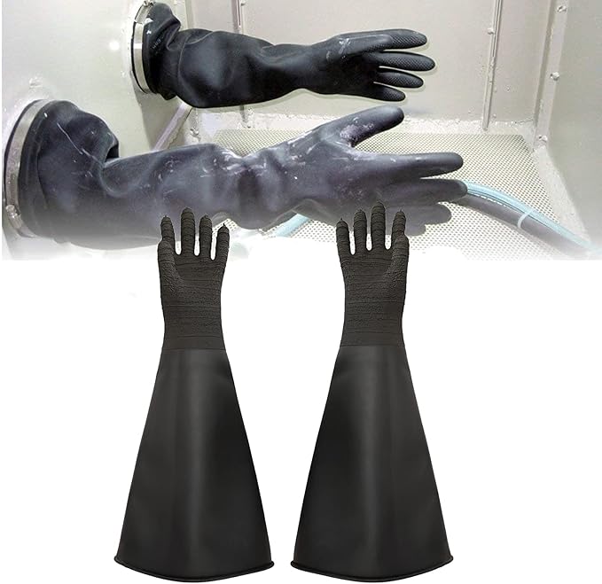 Heavy-Duty Rubber Sandblasting Gloves – 24.8"