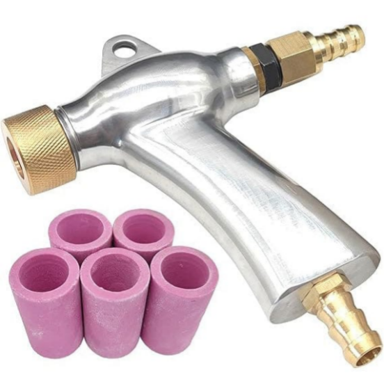 HOLDWIN Pneumatic Sandblasting Gun with 5 Ceramic Nozzles – Heavy-Duty Blasting Kit