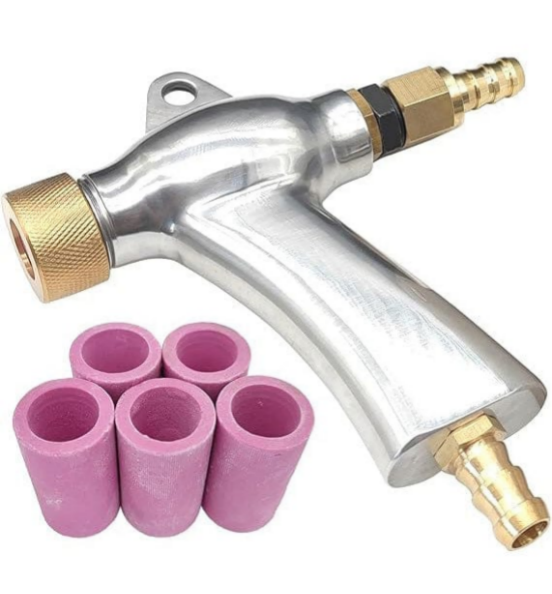 HOLDWIN Pneumatic Sandblasting Gun with 5 Ceramic Nozzles – Heavy-Duty Blasting Kit
