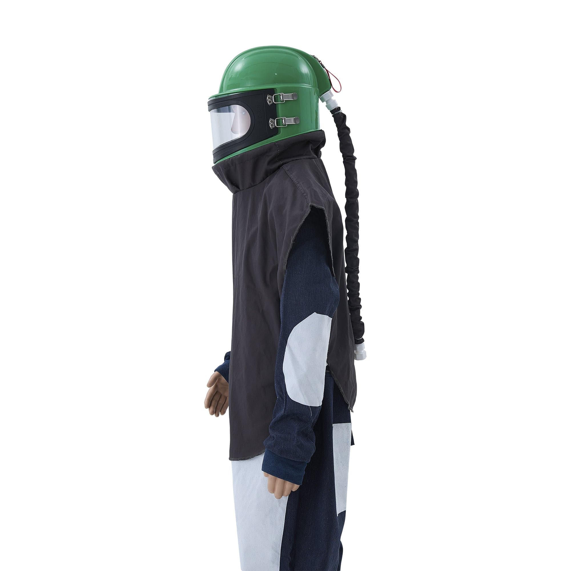Industrial Sandblaster Helmet – Air Feed, Safe Comfort & Thermostat &Replaceable Lenses