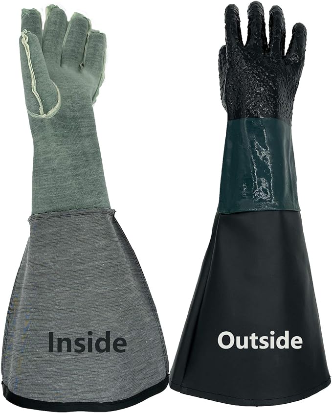 Rubber Sandblaster Gloves for Cabinet Use