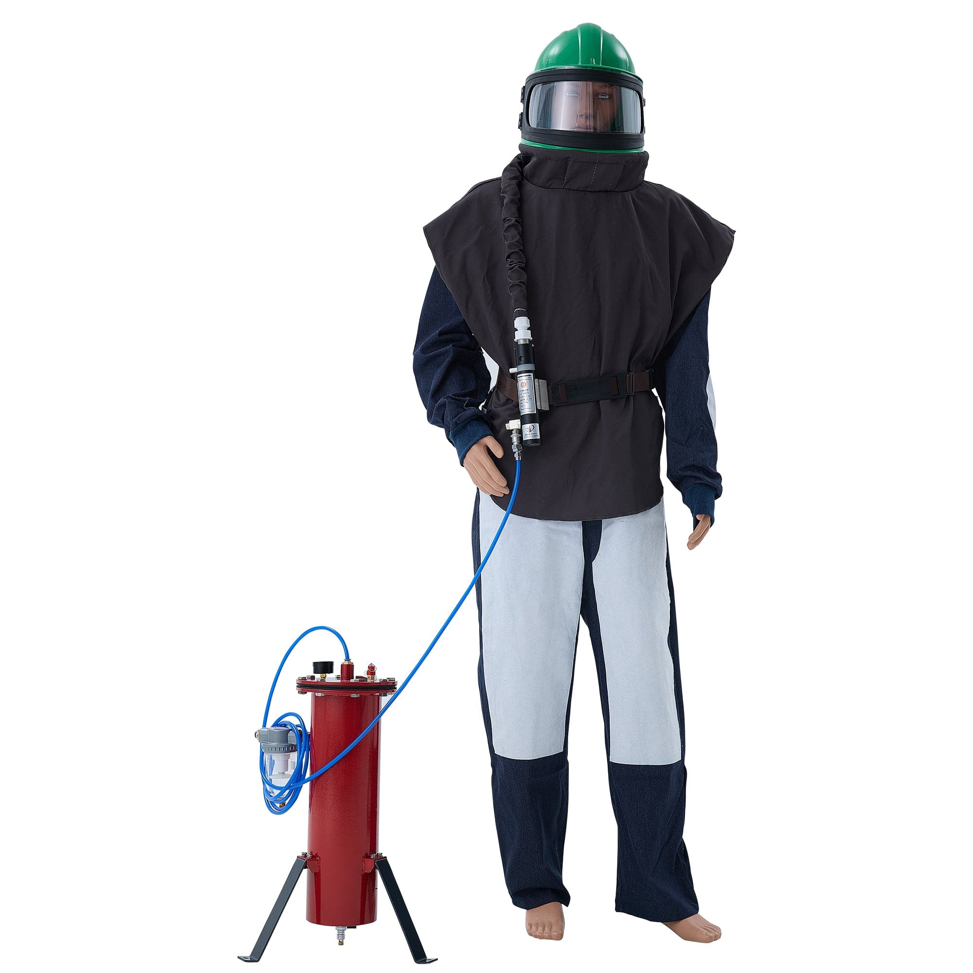 Industrial Sandblaster Helmet – Air Feed, Safe Comfort & Thermostat &Replaceable Lenses