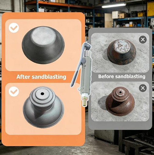 Heavy-Duty Pneumatic Sandblaster Gun with 10 Ceramic Nozzles