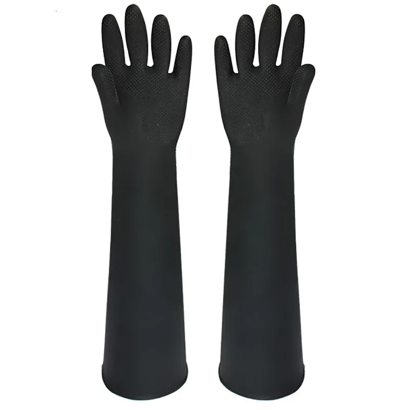 HOLDWIN black Latex Gloves for Industrial Thickened Chemical Antiseptic Waterproof Labor Insurance Gloves
