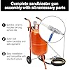 Sand Blaster Gun Kit with 4 Ceramic Nozzles, 8ft Sandblasting Hose & Valve