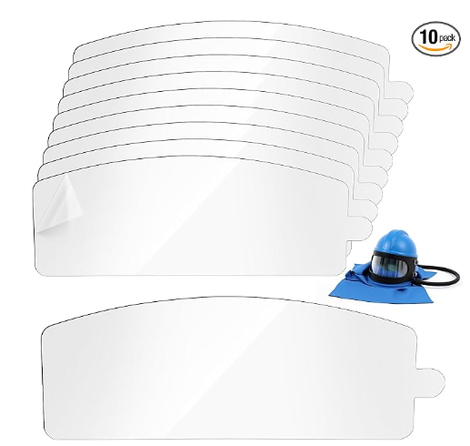 HOLDWIN Sandblasting Helmet Replacement Outer Lens – Clear PVC Protective Lens