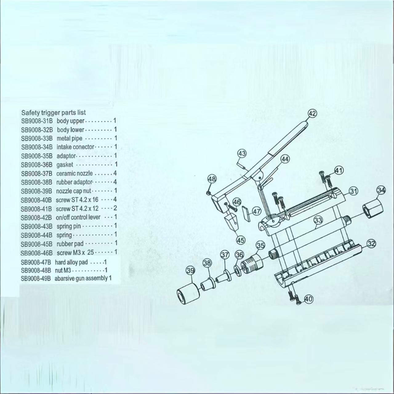 Pneumatic Sandblaster Gun Kit with 4 Ceramic Nozzle Tips for Surface Cleaning