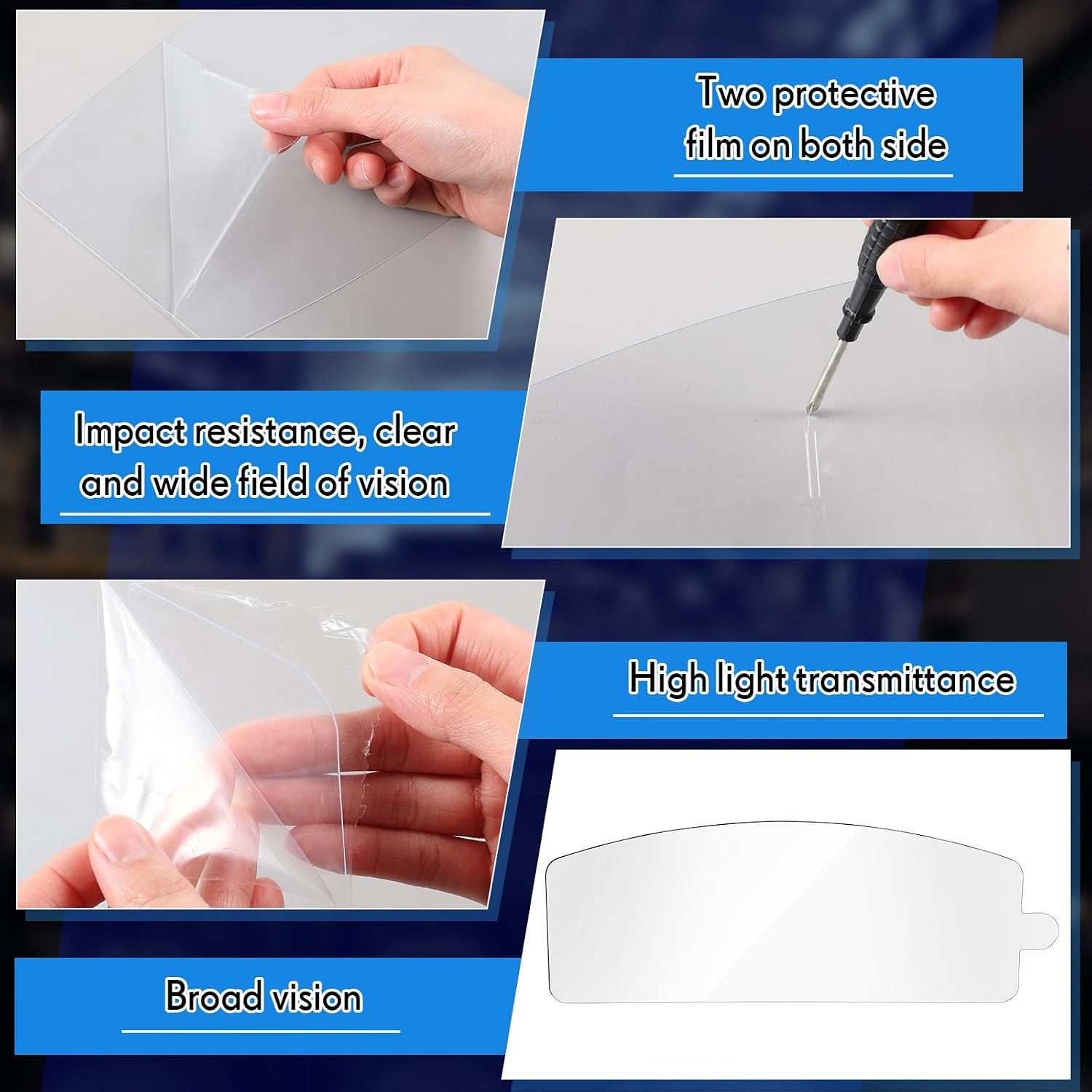 HOLDWIN Sandblasting Helmet Replacement Outer Lens – Clear PVC Protective Lens