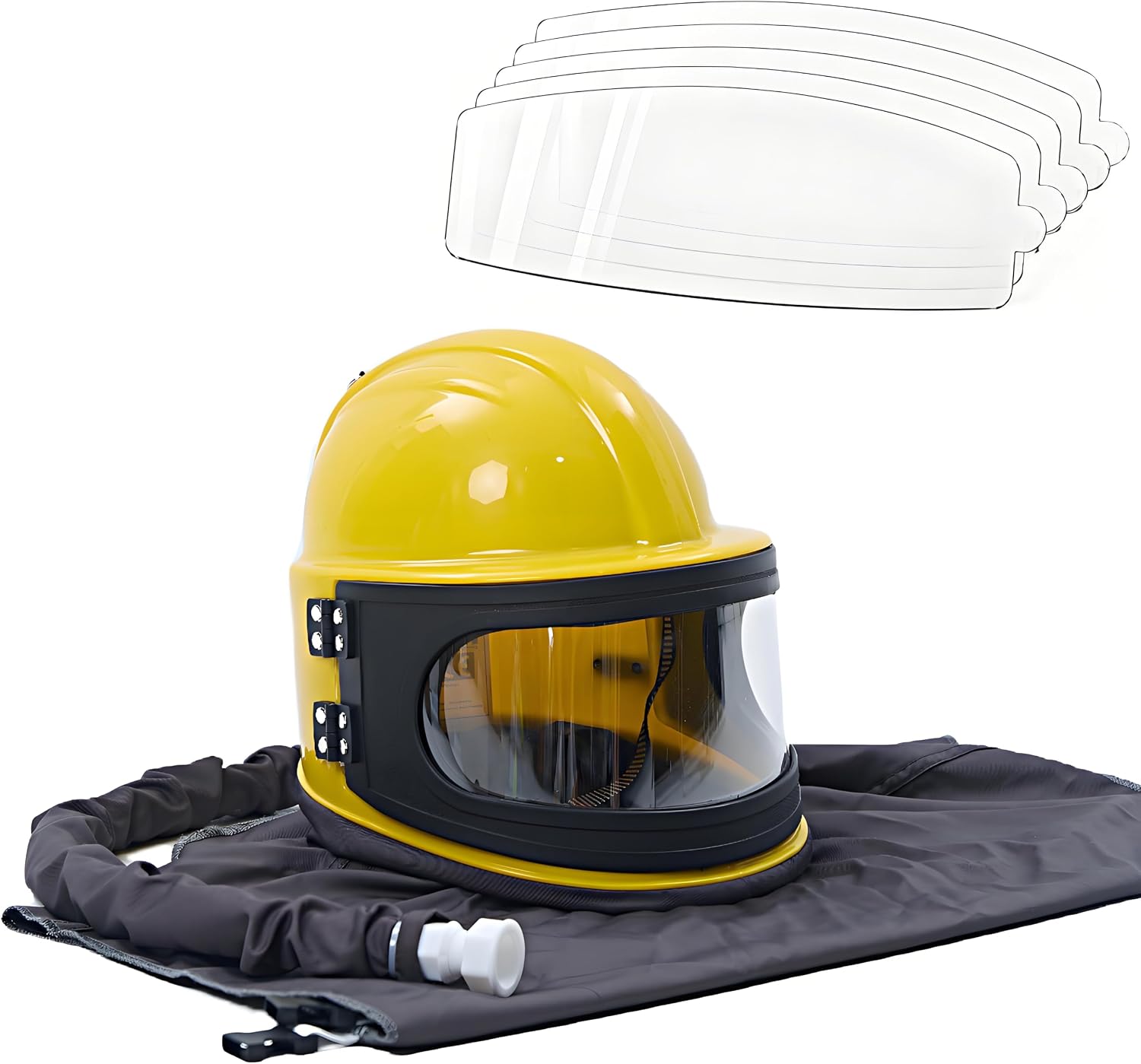Industrial Sandblasting Helmet with 5 Replaceable Lenses