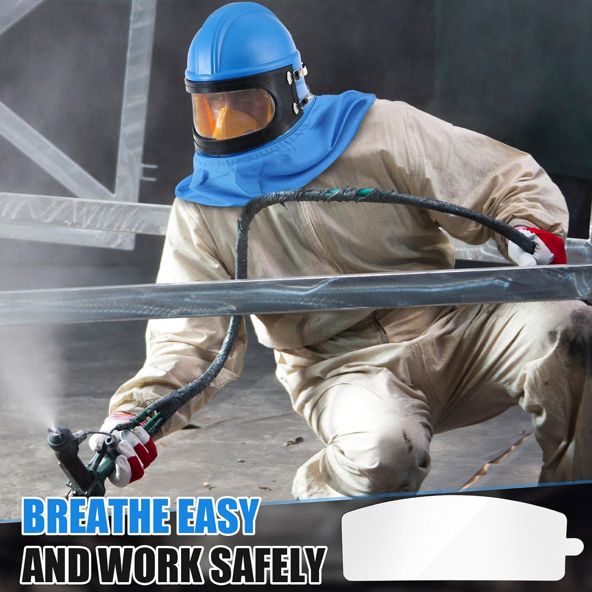 HOLDWIN Sandblasting Helmet Replacement Outer Lens – Clear PVC Protective Lens