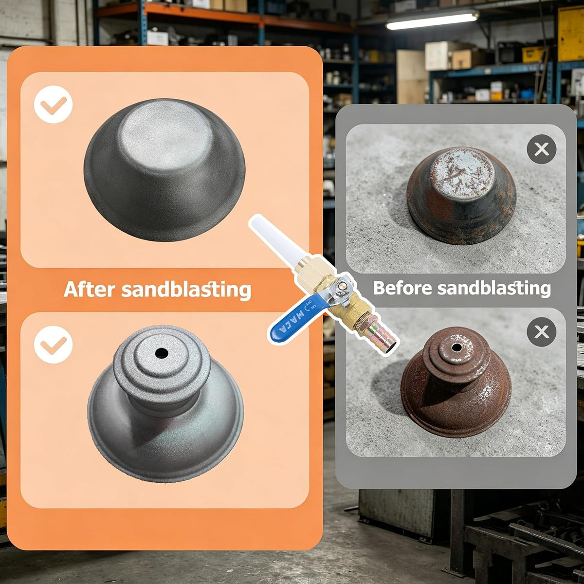 Ceramic Sandblasting Nozzles, 5‑Pack / 10‑Pack | Pneumatic Rust Removal Replacement Tips