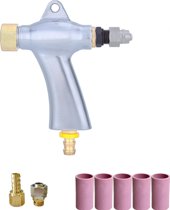 HOLDWIN Pneumatic Sandblasting Gun with 5 Ceramic Nozzles – Heavy-Duty Blasting Kit