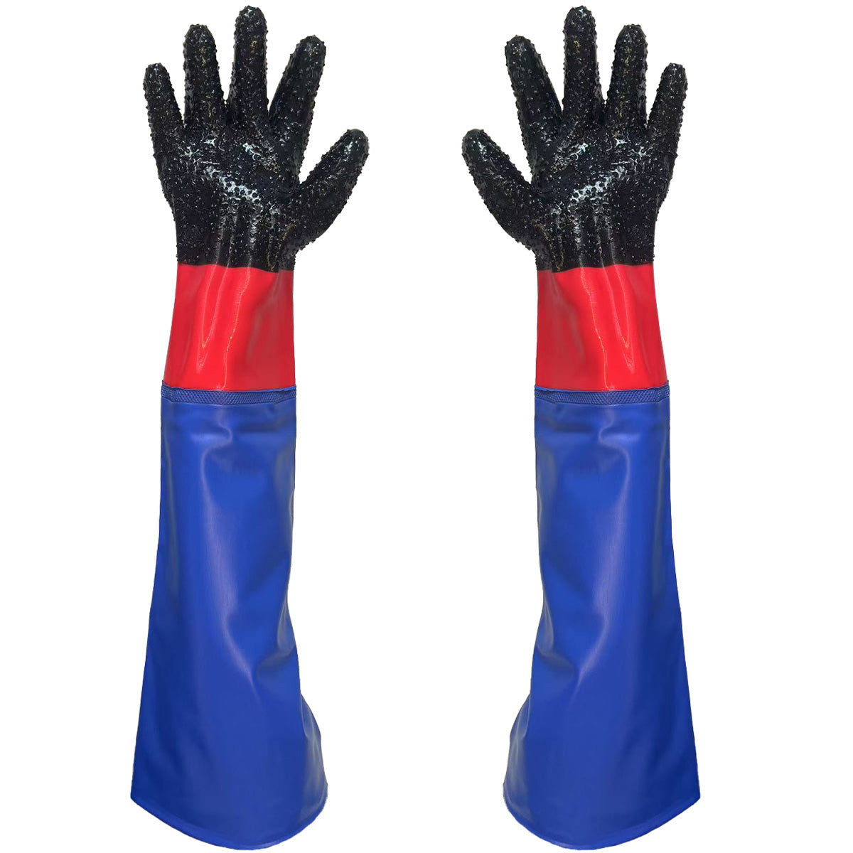 Holdwin Wholesale Sandblasting Machine Hand Sleeve Thickened with Small Particle Anti-Slip Protective Gloves 25.5′′industrial Gloves