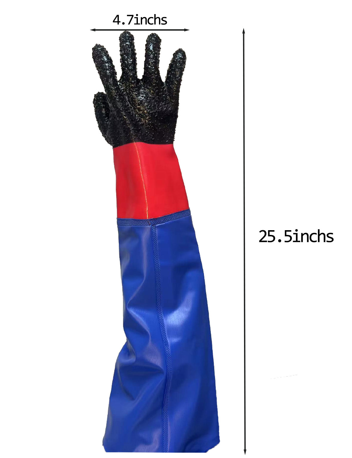 Holdwin Wholesale Sandblasting Machine Hand Sleeve Thickened with Small Particle Anti-Slip Protective Gloves 25.5′′industrial Gloves