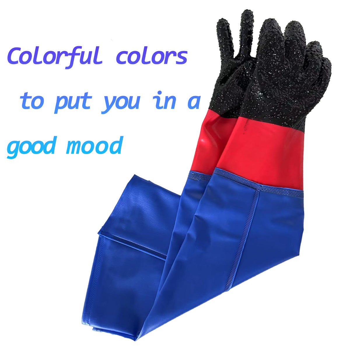 Holdwin Wholesale Sandblasting Machine Hand Sleeve Thickened with Small Particle Anti-Slip Protective Gloves 25.5′′industrial Gloves