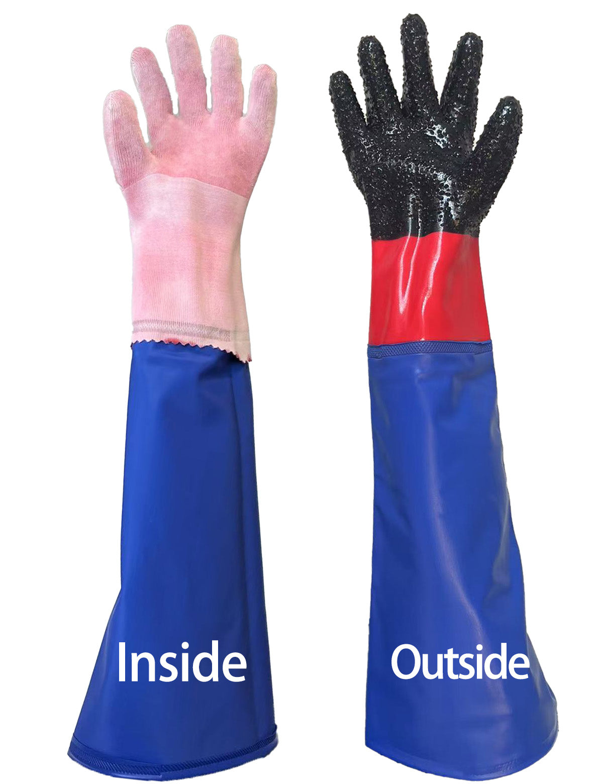 Holdwin Wholesale Sandblasting Machine Hand Sleeve Thickened with Small Particle Anti-Slip Protective Gloves 25.5′′industrial Gloves